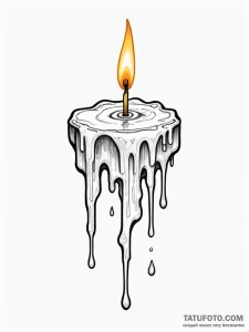 A realistic, melting candle, dripping wax dow... - эскиз тату (№1752164448_0, 10.07.2025 16:20) — Tatufoto.com