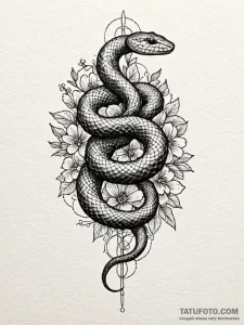 A snake, its scales are made of tiny, delicat... - эскиз тату (№1752164706_0, 10.07.2025 16:25) — Tatufoto.com