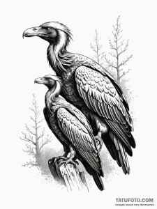 A pack of spectral vultures, waiting patientl... - эскиз тату (№1752164792_0, 10.07.2025 16:26) — Tatufoto.com