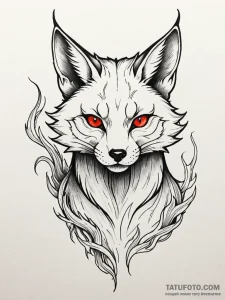 A beautiful, but deadly kitsune, revealing it... - эскиз тату (№1752166399_0, 10.07.2025 16:53) — Tatufoto.com