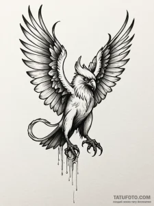 A beautiful, deadly harpy, with sharp talons... - эскиз тату (№1752166654_0, 10.07.2025 16:57) — Tatufoto.com