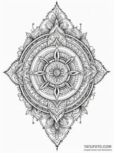 A beautiful, ornate set of architectural blue... - эскиз тату (№1752166825_0, 10.07.2025 17:00) — Tatufoto.com