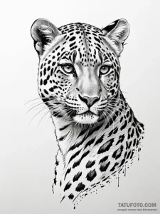 A girl whose skin has the pattern of a leopar... - эскиз тату (№1752166910_0, 10.07.2025 17:01) — Tatufoto.com