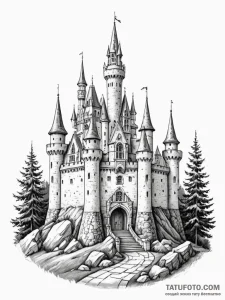 A beautiful, detailed drawing of a family cas... - эскиз тату (№1752167418_0, 10.07.2025 17:10) — Tatufoto.com