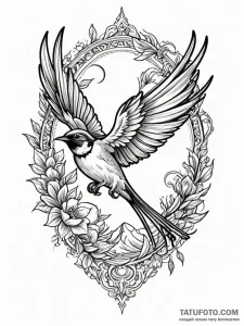 Swallow, returning home, symbolizing loyalty... - эскиз тату (№1752168019_0, 10.07.2025 17:20) — Tatufoto.com