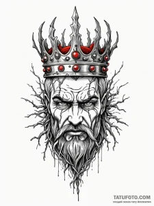 Iron blade crowned in roots, concept art for... - эскиз тату (№1752168105_0, 10.07.2025 17:21) — Tatufoto.com