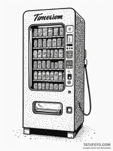 Vending machine selling snacks and drinks, ta... - эскиз тату (№1752168864_0, 10.07.2025 17:34) — Tatufoto.com