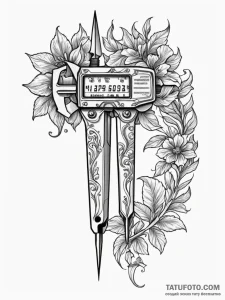 Vernier caliper, a tool for precise measureme... - эскиз тату (№1752168948_0, 10.07.2025 17:35) — Tatufoto.com