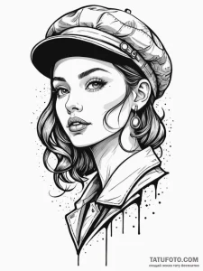 Beret, artistic tattoo sketch, new school tat... - эскиз тату (№1752170365_0, 10.07.2025 17:59) — Tatufoto.com
