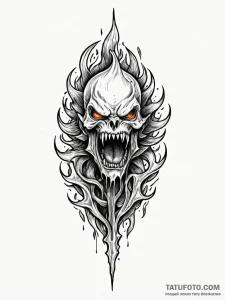 Quicksilver blade devouring flame, tattoo ske... - эскиз тату (№1752170534_0, 10.07.2025 18:02) — Tatufoto.com