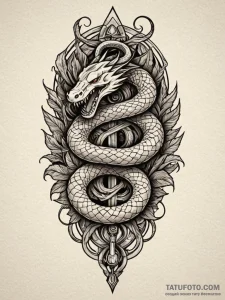 Animated serpent biting blade, concept art fo... - эскиз тату (№1752171038_0, 10.07.2025 18:10) — Tatufoto.com