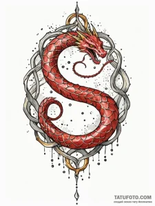 Gilded serpent around cracked mirror, concept... - эскиз тату (№1752171122_0, 10.07.2025 18:12) — Tatufoto.com