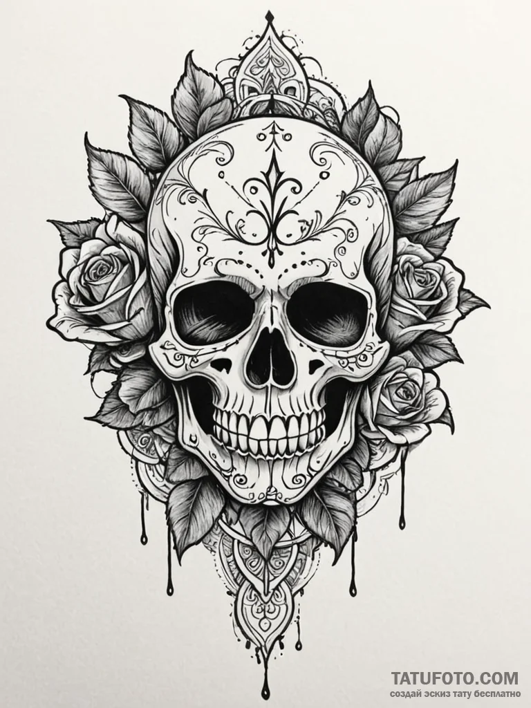 Grim mask leaking shadows, artistic tattoo sk… — эскиз тату (№1752171207_0, 10.07.2025 18:13) — Tatufoto.com