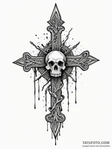 Knife dripping with bone ichor, ink illustrat... - эскиз тату (№1752171292_0, 10.07.2025 18:14) — Tatufoto.com