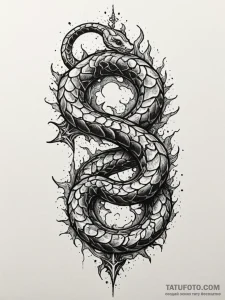 Frosted serpent beneath shattered sky, concep... - эскиз тату (№1752171460_0, 10.07.2025 18:17) — Tatufoto.com