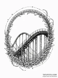 Rollercoaster, artistic tattoo sketch, dynami... - эскиз тату (№1752172049_0, 10.07.2025 18:27) — Tatufoto.com