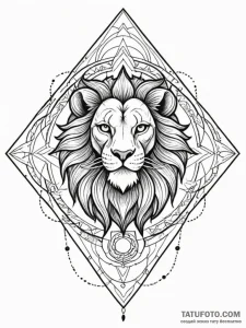 Manticore, tattoo sketch design, geometric ta... - эскиз тату (№1752172555_0, 10.07.2025 18:35) — Tatufoto.com