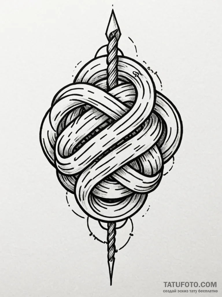 A powerful braided knot, strong bond,, tattoo... - эскиз тату (№1752173143_0, 10.07.2025 18:45) — Tatufoto.com