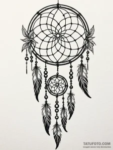Dreamcatcher, tattoo drawing outline, aesthet... - эскиз тату (№1752173400_0, 10.07.2025 18:50) — Tatufoto.com