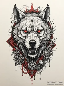 Werewolf, mid-transformation, muscles and bon... - эскиз тату (№1752174076_0, 10.07.2025 19:01) — Tatufoto.com
