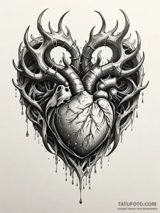 Talon piercing frozen heart, tattoo sketch de... - эскиз тату (№1752174162_0, 10.07.2025 19:02) — Tatufoto.com