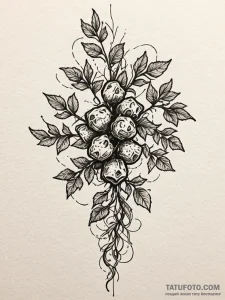 Barbed vines cracking stone, artistic tattoo... - эскиз тату (№1752174668_0, 10.07.2025 19:11) — Tatufoto.com
