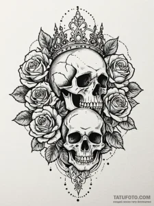 Ice crown devoured by frost, tattoo line art,... - эскиз тату (№1752174920_0, 10.07.2025 19:15) — Tatufoto.com