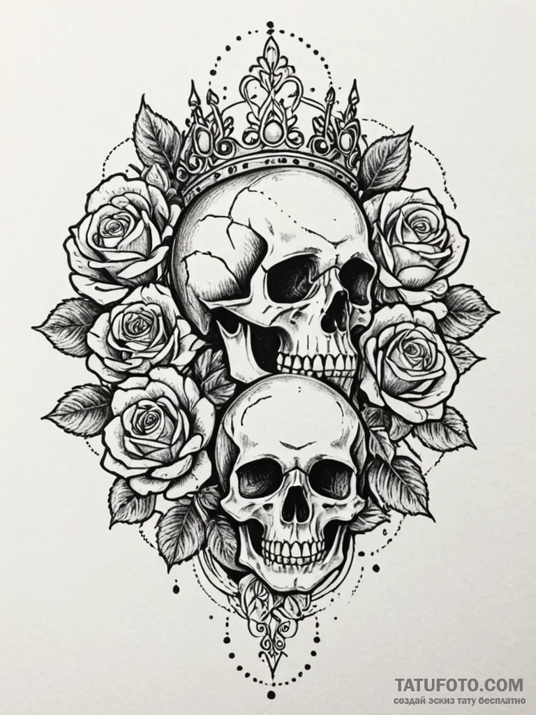 Ice crown devoured by frost, tattoo line art,... - эскиз тату (№1752174920_0, 10.07.2025 19:15) — Tatufoto.com