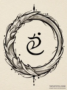 Calligraphy brushstroke forming an enso (circ... - эскиз тату (№1752175513_0, 10.07.2025 19:25) — Tatufoto.com