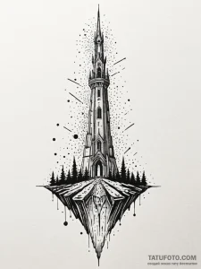 Riftborn relic beneath shattered spire, tatto... - эскиз тату (№1752175763_0, 10.07.2025 19:29) — Tatufoto.com