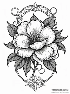 A single cotton plant boll, artistic tattoo s... - эскиз тату (№1752176187_0, 10.07.2025 19:36) — Tatufoto.com