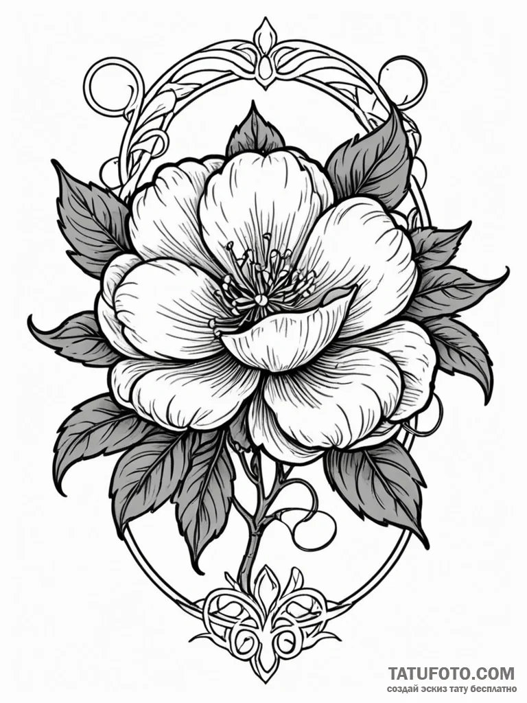 A single cotton plant boll, artistic tattoo s... - эскиз тату (№1752176187_0, 10.07.2025 19:36) — Tatufoto.com