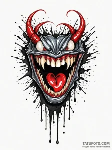 Broken fangs dripping venom, artistic tattoo... - эскиз тату (№1752176523_0, 10.07.2025 19:42) — Tatufoto.com