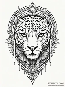 Jaguar eye beneath shattered gate, tattoo lin... - эскиз тату (№1752176691_0, 10.07.2025 19:44) — Tatufoto.com