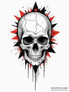 Atomic explosion forming skull shape, ink ill... - эскиз тату (№1752177111_0, 10.07.2025 19:51) — Tatufoto.com