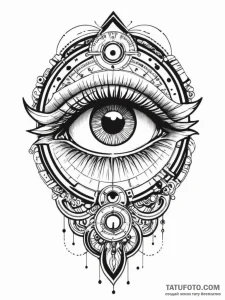 Eye of horus set within a mechanical iris, co... - эскиз тату (№1752177362_0, 10.07.2025 19:56) — Tatufoto.com