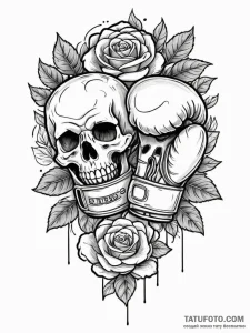 Boxing gloves, tattoo sketch design, muted co... - эскиз тату (№1752177866_0, 10.07.2025 20:04) — Tatufoto.com