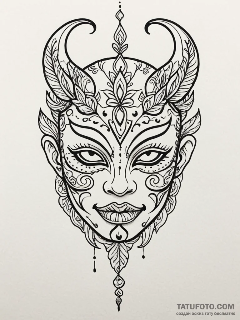Porcelain mask with stitched mouth, tattoo sk... - эскиз тату (№1752178033_0, 10.07.2025 20:07) — Tatufoto.com
