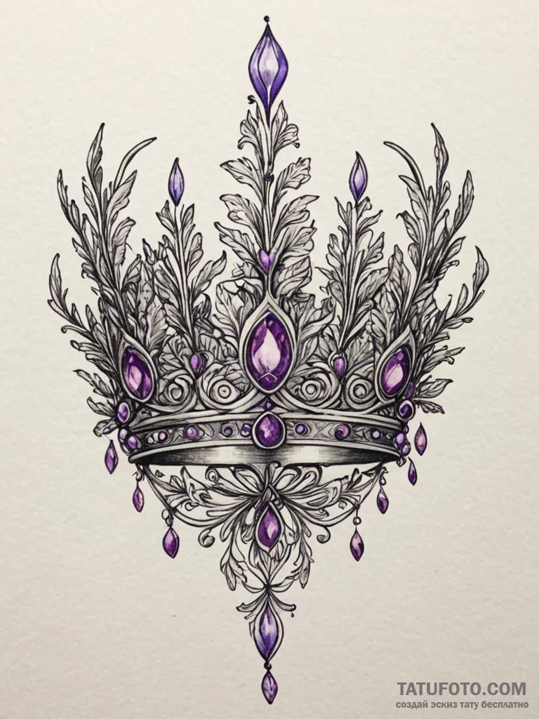 Crown made of twisted silver and interwoven l... - эскиз тату (№1752179120_0, 10.07.2025 20:25) — Tatufoto.com