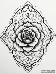 Rose sigil burning in darkness, artistic tatt... - эскиз тату (№1752179287_0, 10.07.2025 20:28) — Tatufoto.com