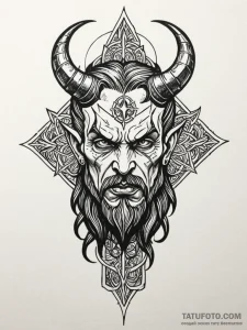 Satan, tattoo sketch design, clear image, sha... - эскиз тату (№1752180632_0, 10.07.2025 20:50) — Tatufoto.com