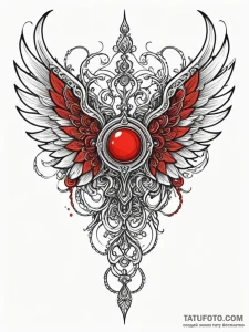 Ghost wings beneath iron sky, tattoo flash sh... - эскиз тату (№1752181222_0, 10.07.2025 21:00) — Tatufoto.com
