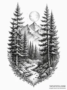 Forest - эскиз тату (№1752181643_0, 10.07.2025 21:07) — Tatufoto.com