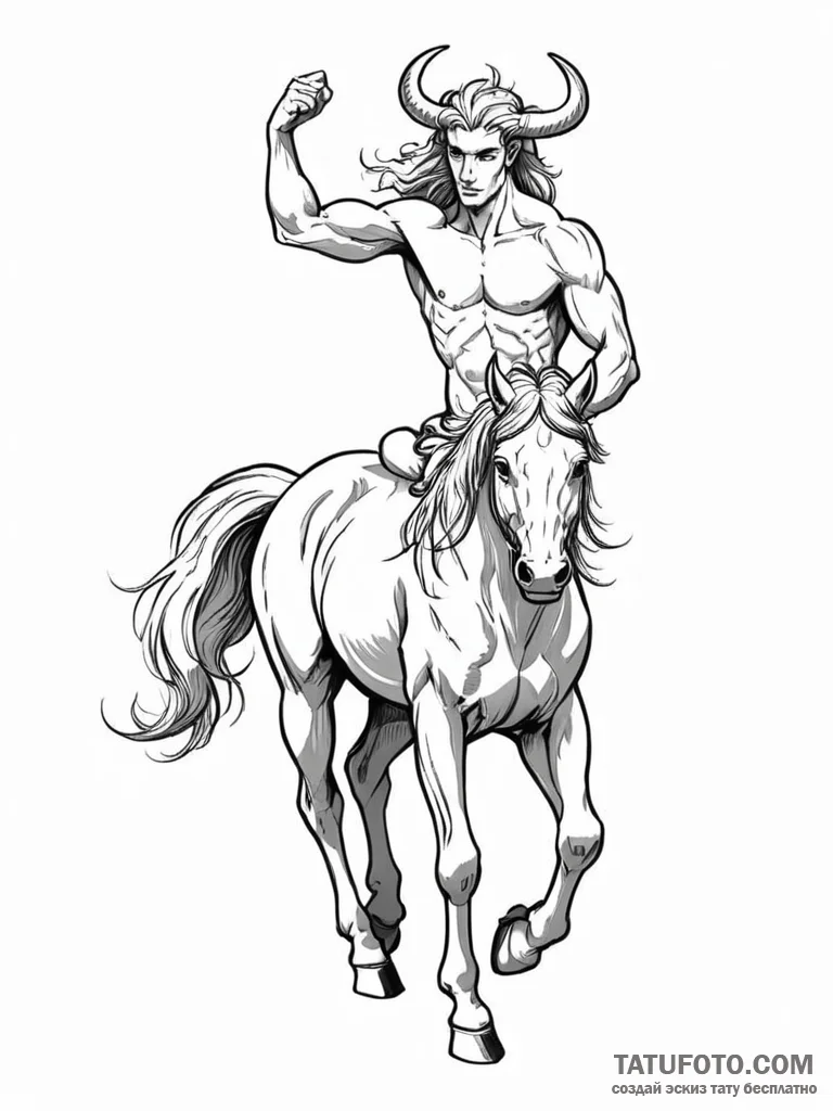 Centaur — эскиз тату (№1752181893_0, 10.07.2025 21:11) — Tatufoto.com
