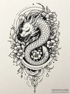 Eclipse vine sprouting bone flowers, artistic... - эскиз тату (№1752181975_0, 10.07.2025 21:12) — Tatufoto.com