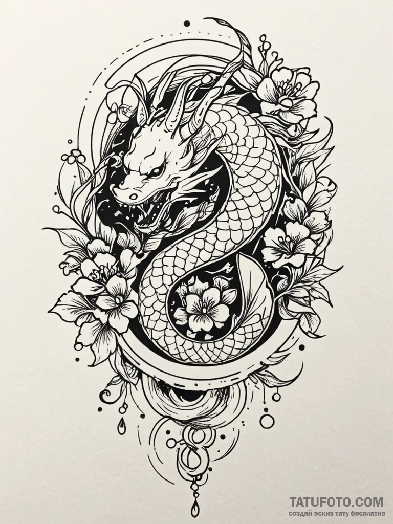 Eclipse vine sprouting bone flowers, artistic… — эскиз тату (№1752181975_0, 10.07.2025 21:12) — Tatufoto.com
