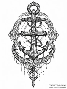 Abyssal anchor sinking into void, tattoo sket... - эскиз тату (№1752182227_0, 10.07.2025 21:17) — Tatufoto.com