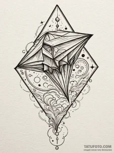 Kite torn by cosmic winds, artistic tattoo sk... - эскиз тату (№1752184662_0, 10.07.2025 21:57) — Tatufoto.com