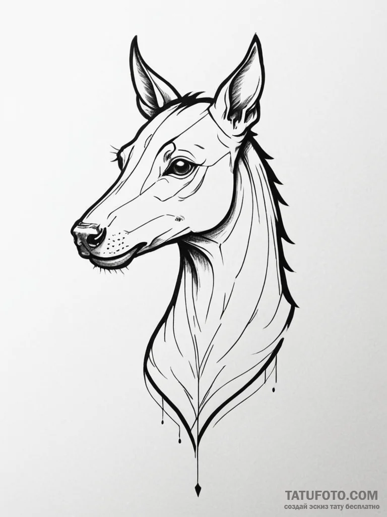 Kelpie, tattoo drawing outline, stylized inte… — эскиз тату (№1752185668_0, 10.07.2025 22:14) — Tatufoto.com