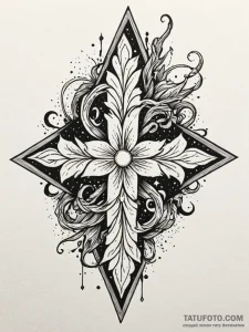 Nebula bloom devouring relic, tattoo drawing... - эскиз тату (№1752186346_0, 10.07.2025 22:25) — Tatufoto.com